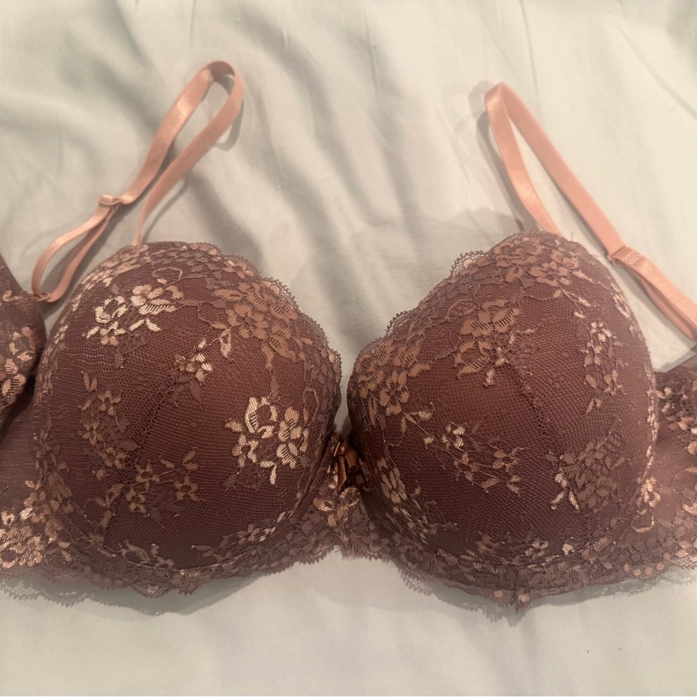 Paramour Floral Lace Push-Up Bra in Dusty Mauve